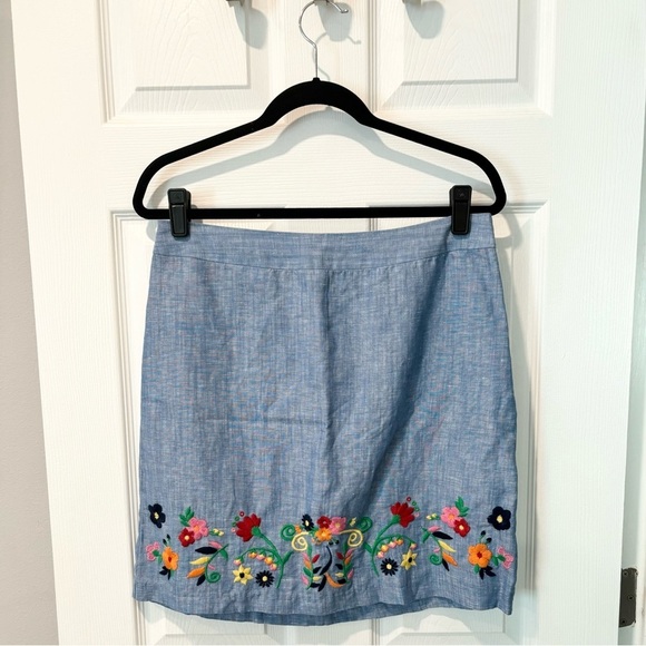 Talbots embroidered A line skirt size‎ 8 - Picture 7 of 10
